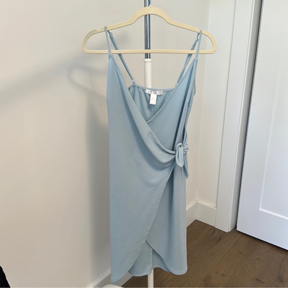 Blue wrap dress
